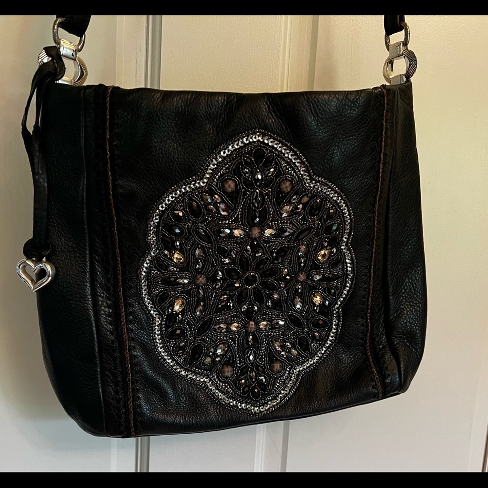 Brighton ANJU Black Leather Crossbody Handbag